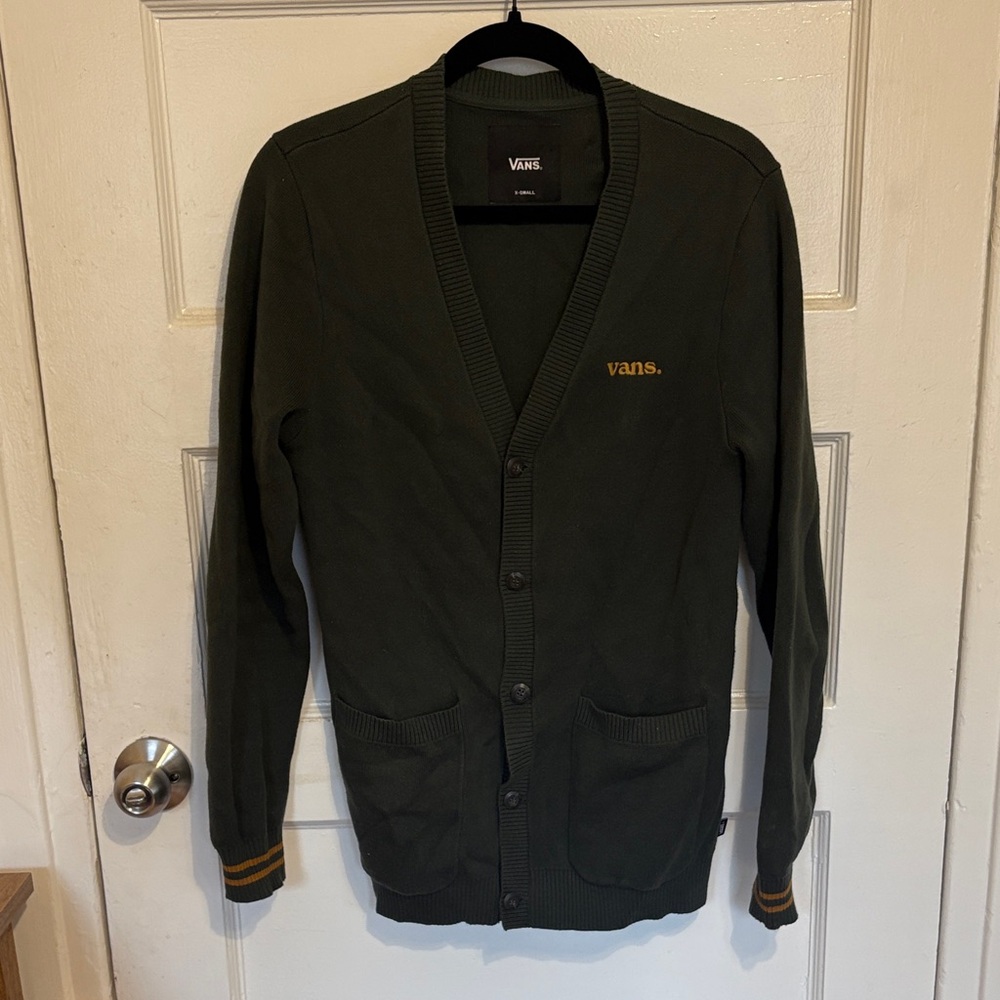 Vans Dark Green Cardigan with Yellow Logo